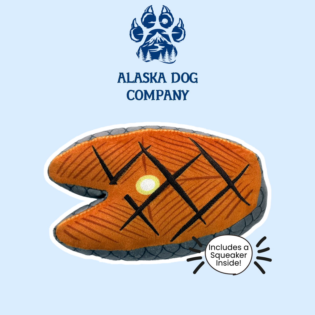 Alaska Dog Company Salmon Steak Plush Dog Toy